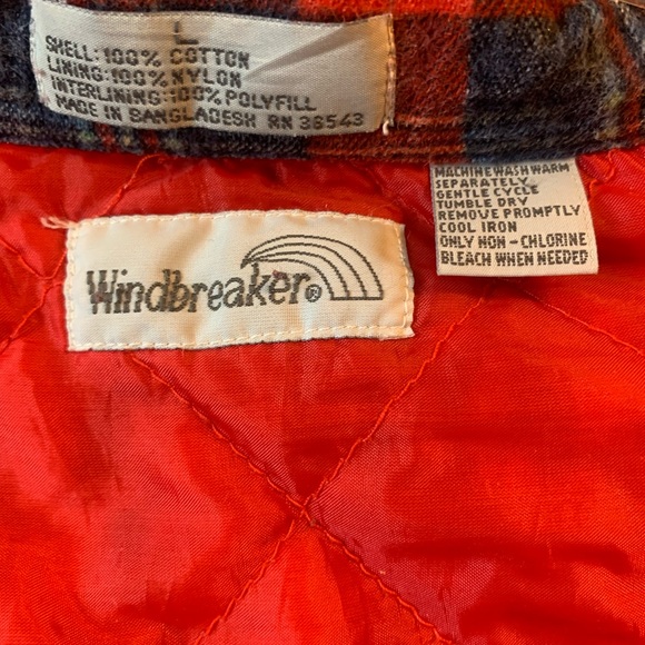 Vintage Quilted Lined Flannel Long Sleeve Plaid Button Up Shacket Unisex Sz L - Picture 4 of 8